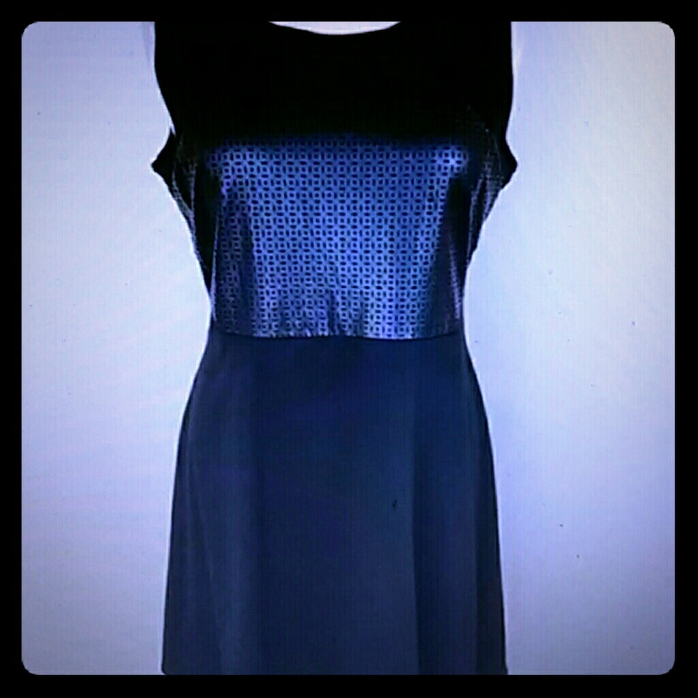 Faux black leather top dress